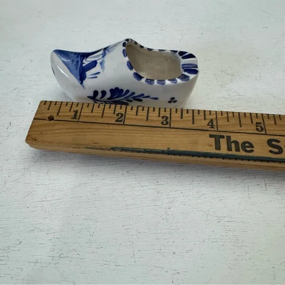 Vintage Delft Blue Small Clog Ashtray Hand Painted Holland Windmill - Picture 11 of 13